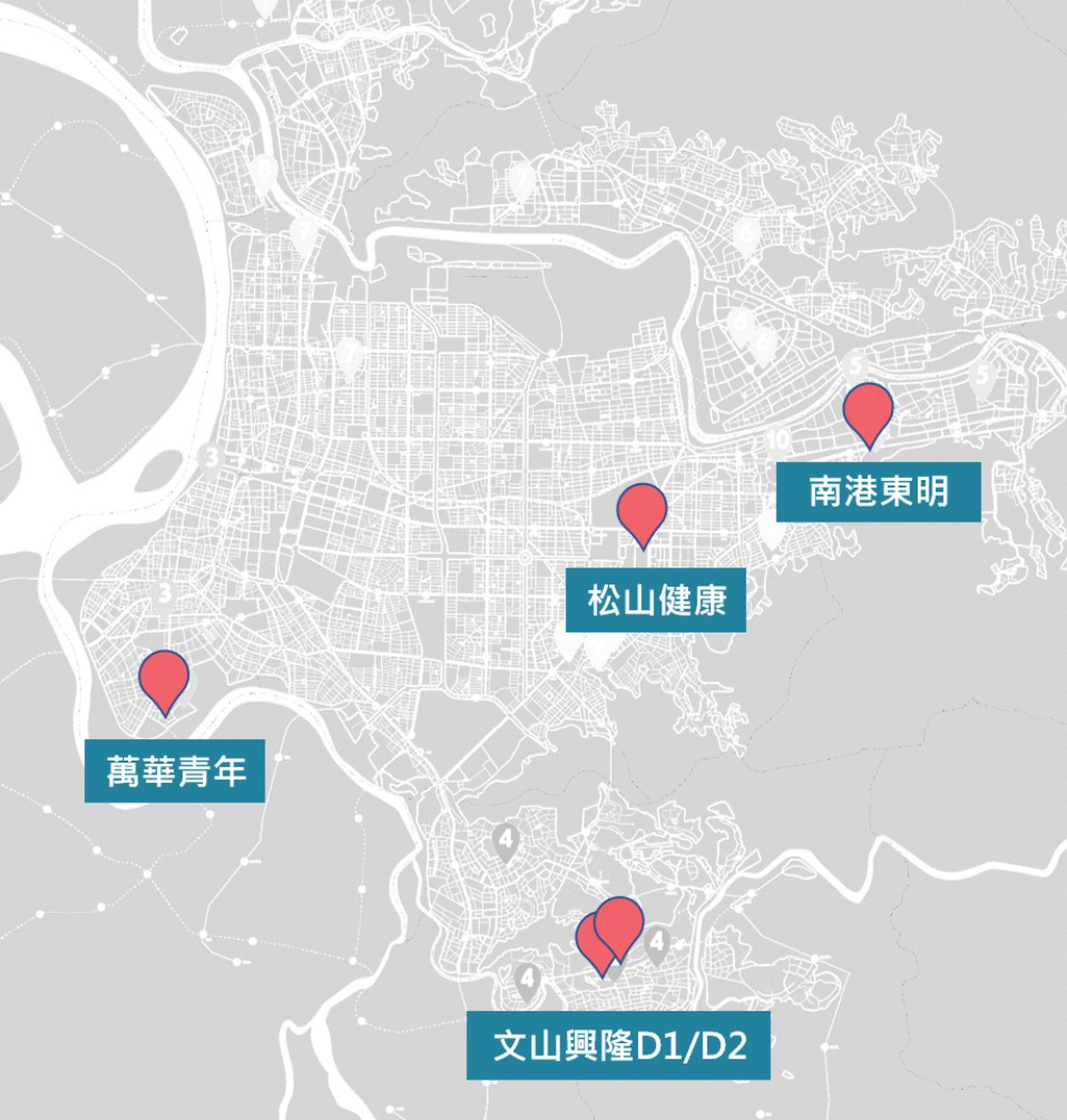《藝居─家的進行式》五處社會住宅分佈地圖