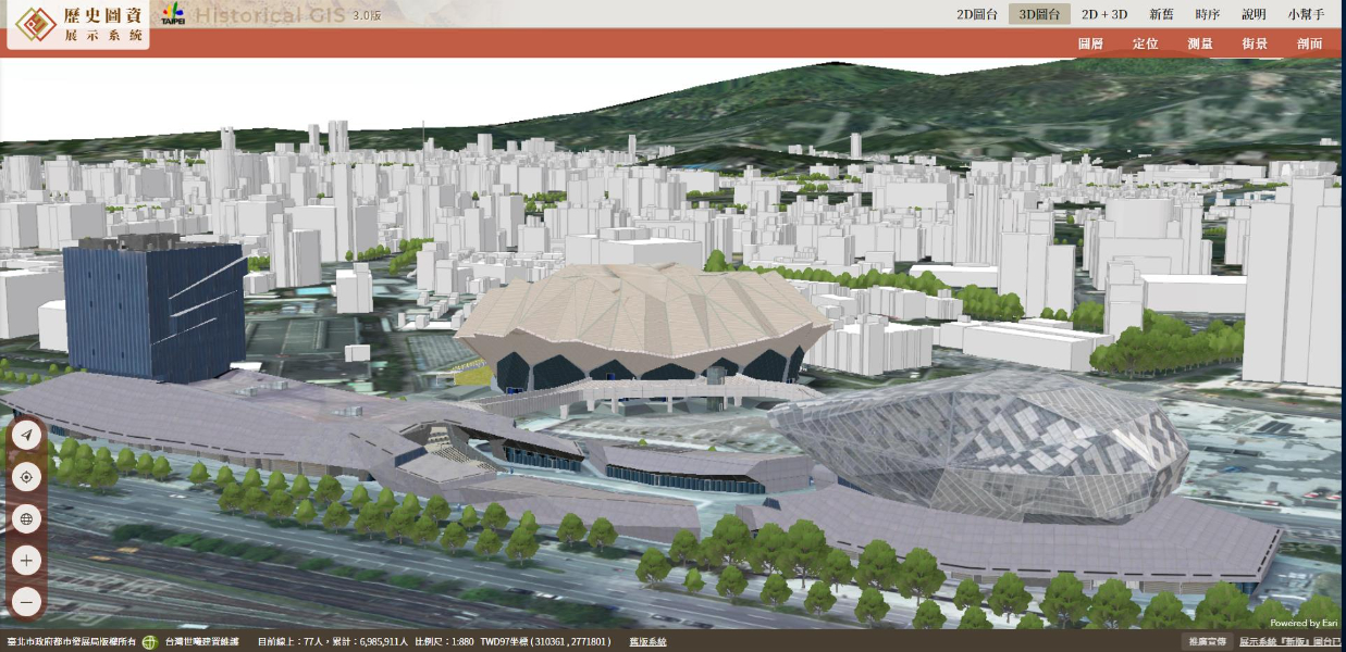 3D圖台展示臺北流行音樂中心真實模型